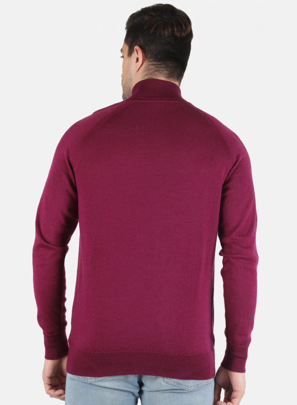 Men Purple Solid Pullover