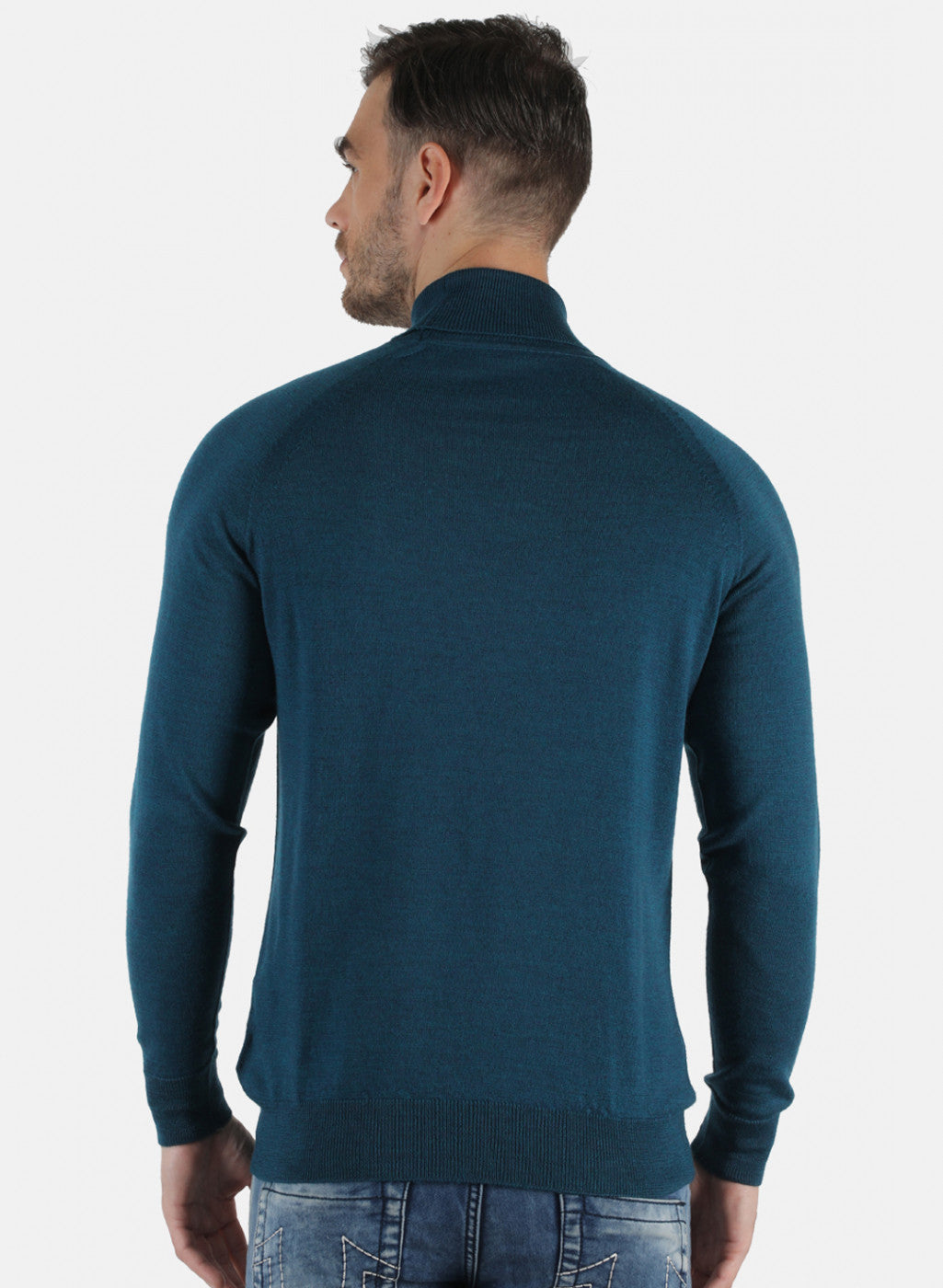 Men Blue Solid Pullover