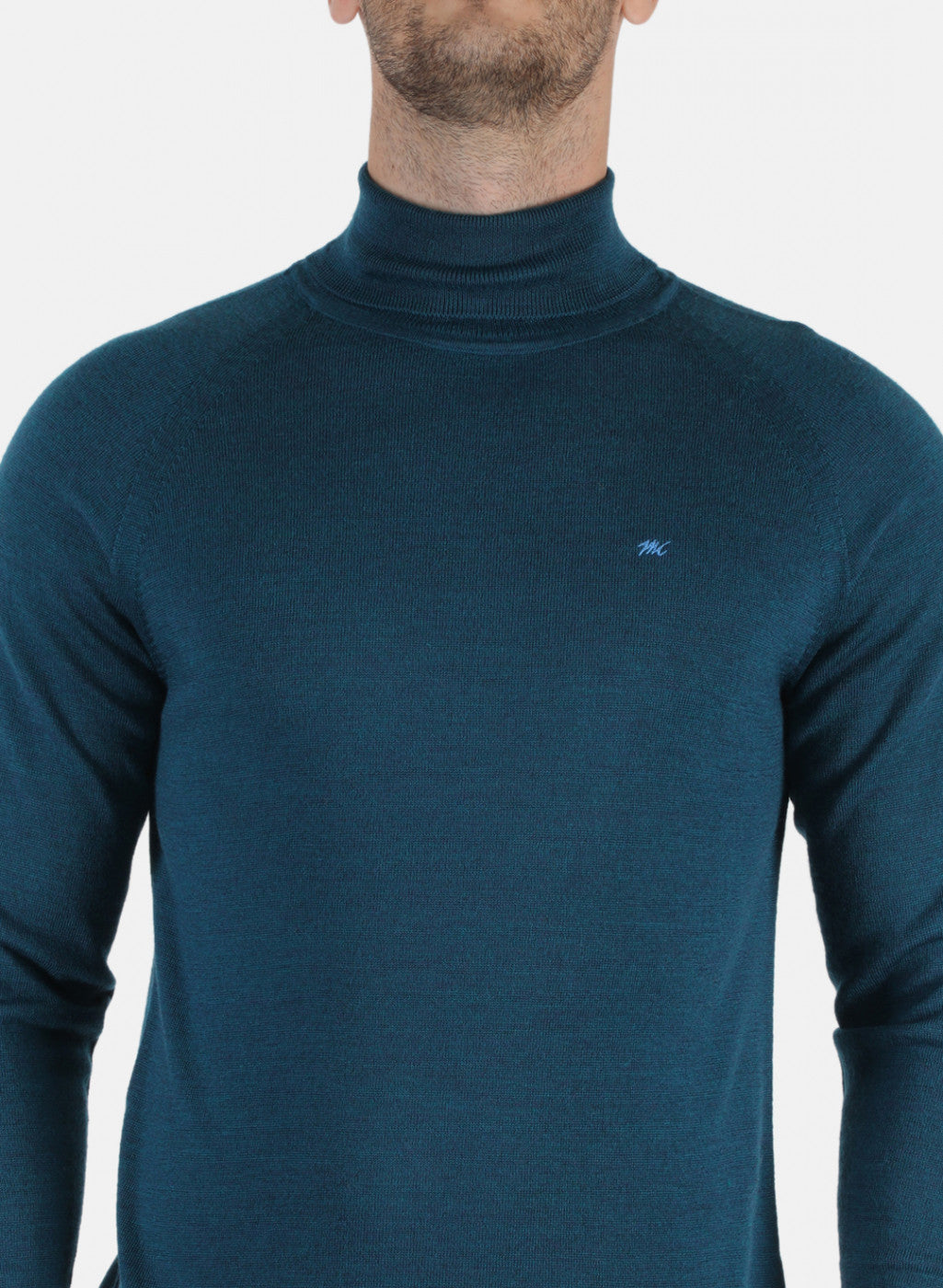 Men Blue Solid Pullover