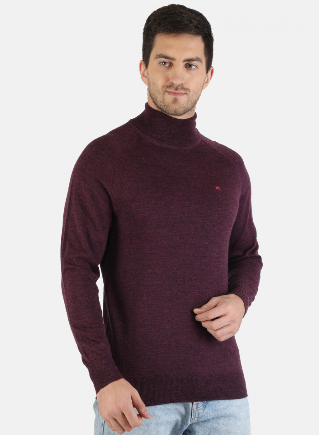 Men Purple Solid Pullover