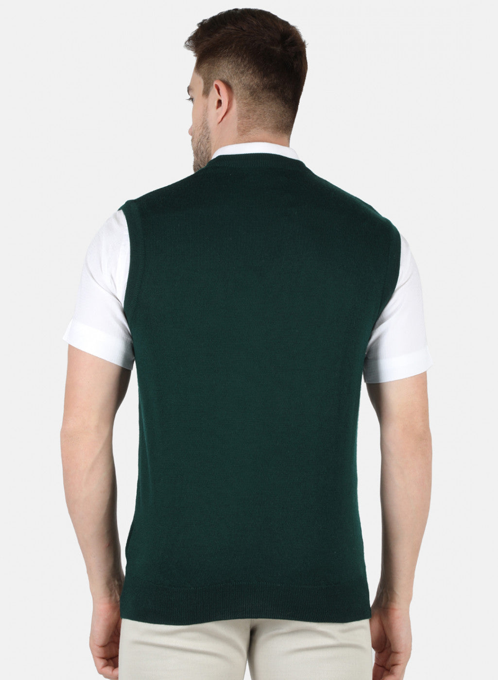 Men Green Solid Sweater