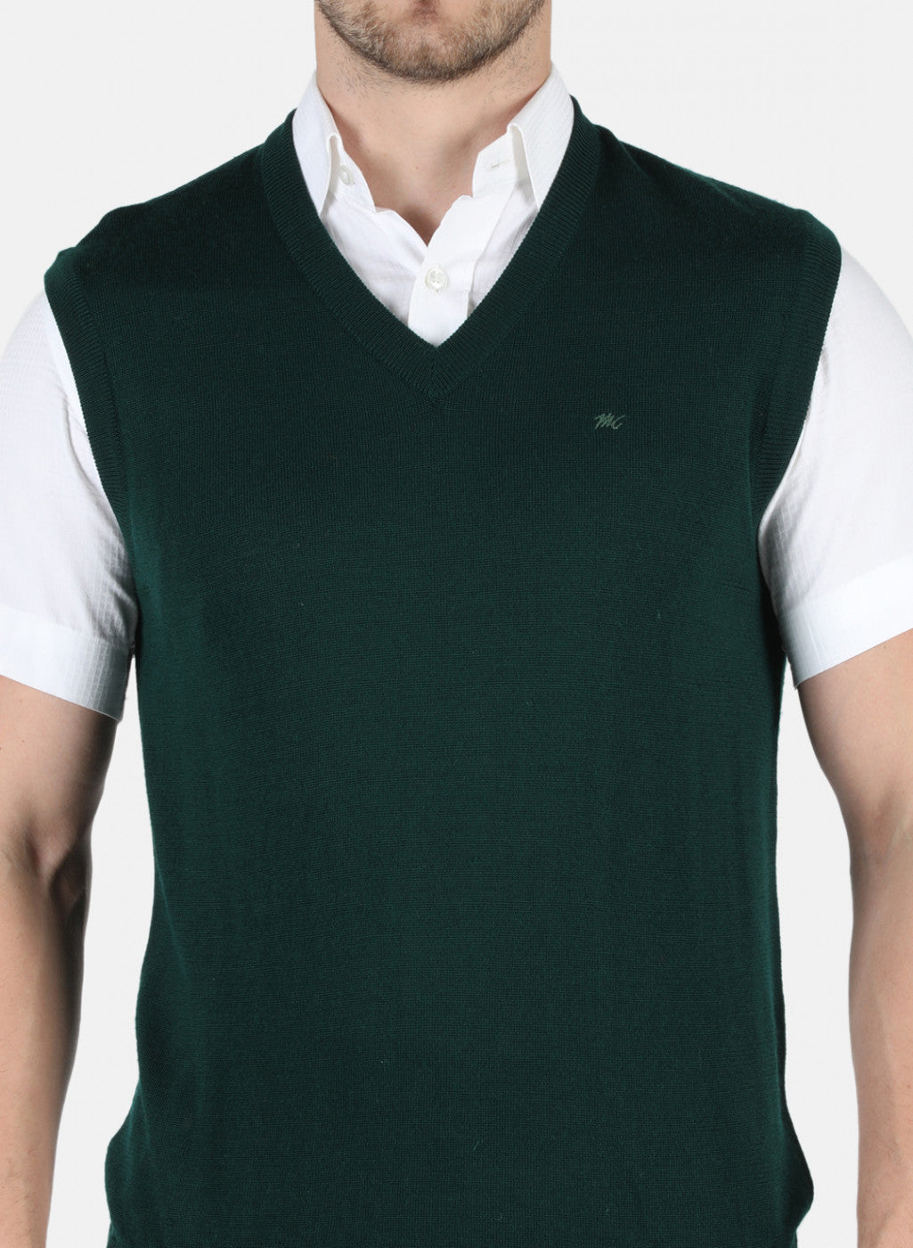 Men Green Solid Sweater