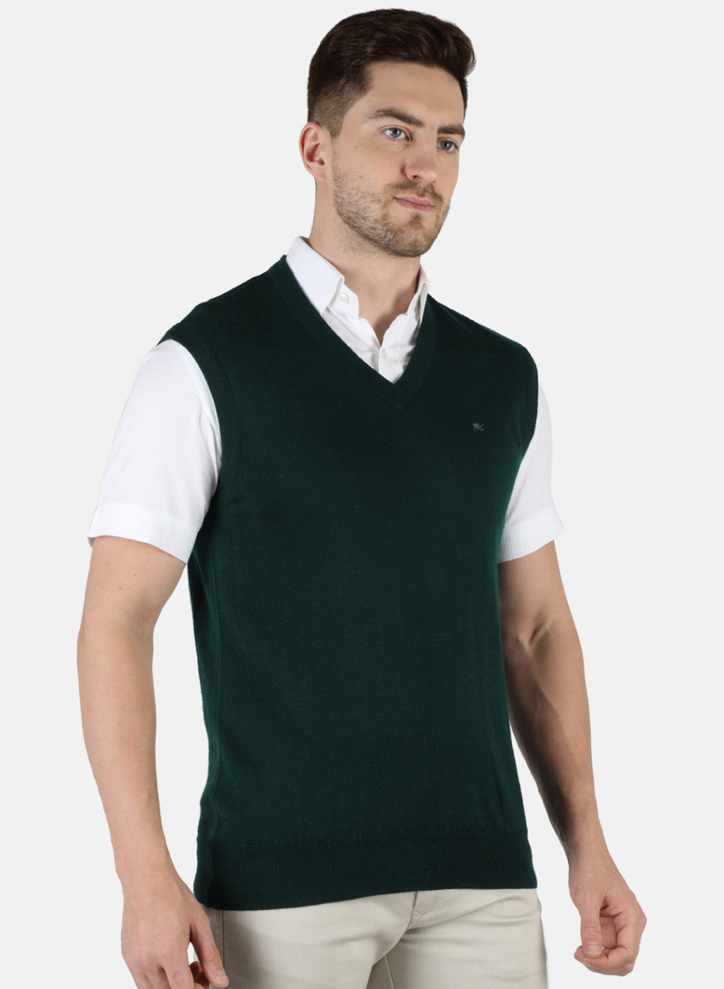 Men Green Solid Sweater