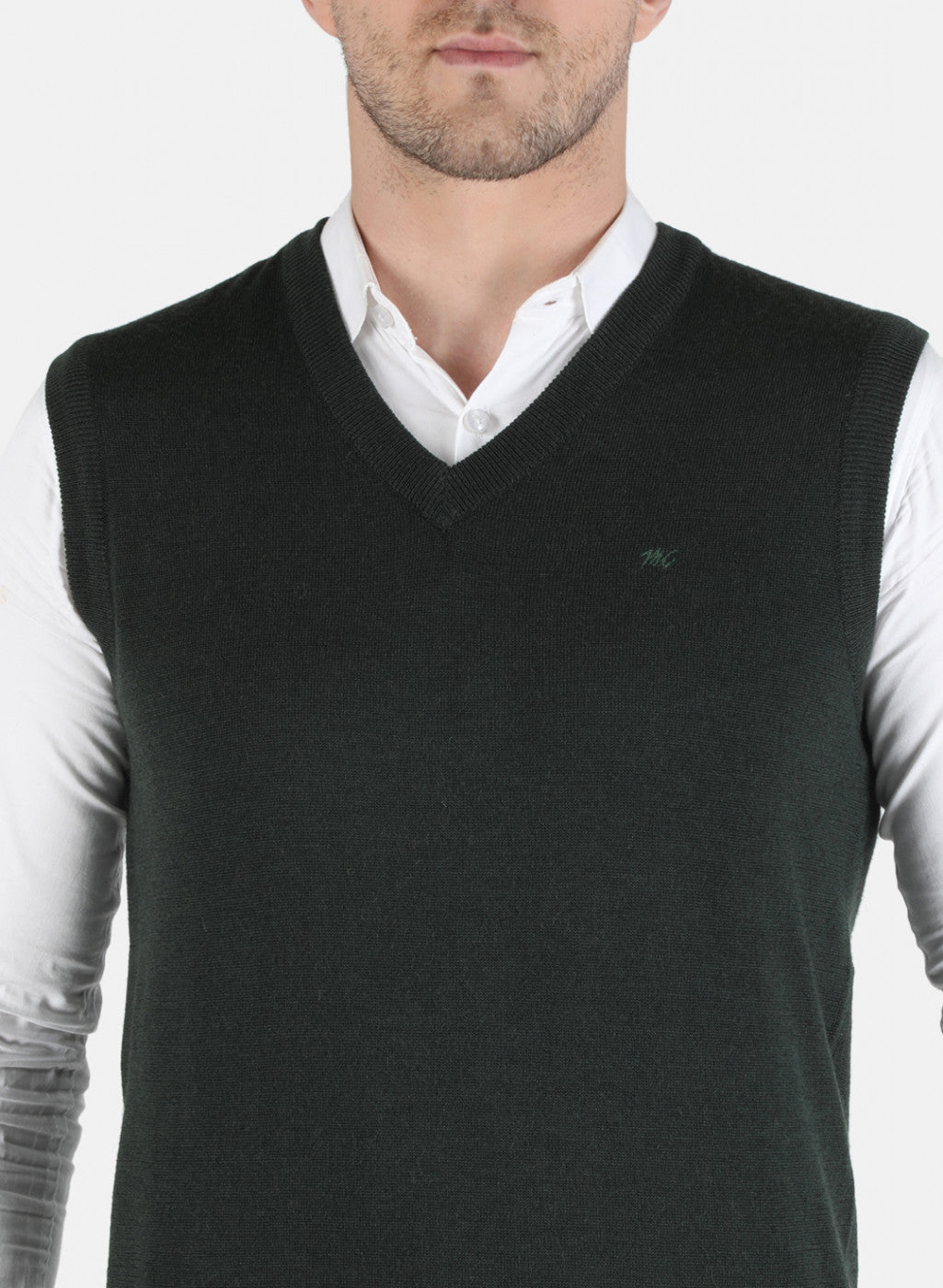 Men Green Solid Sweater