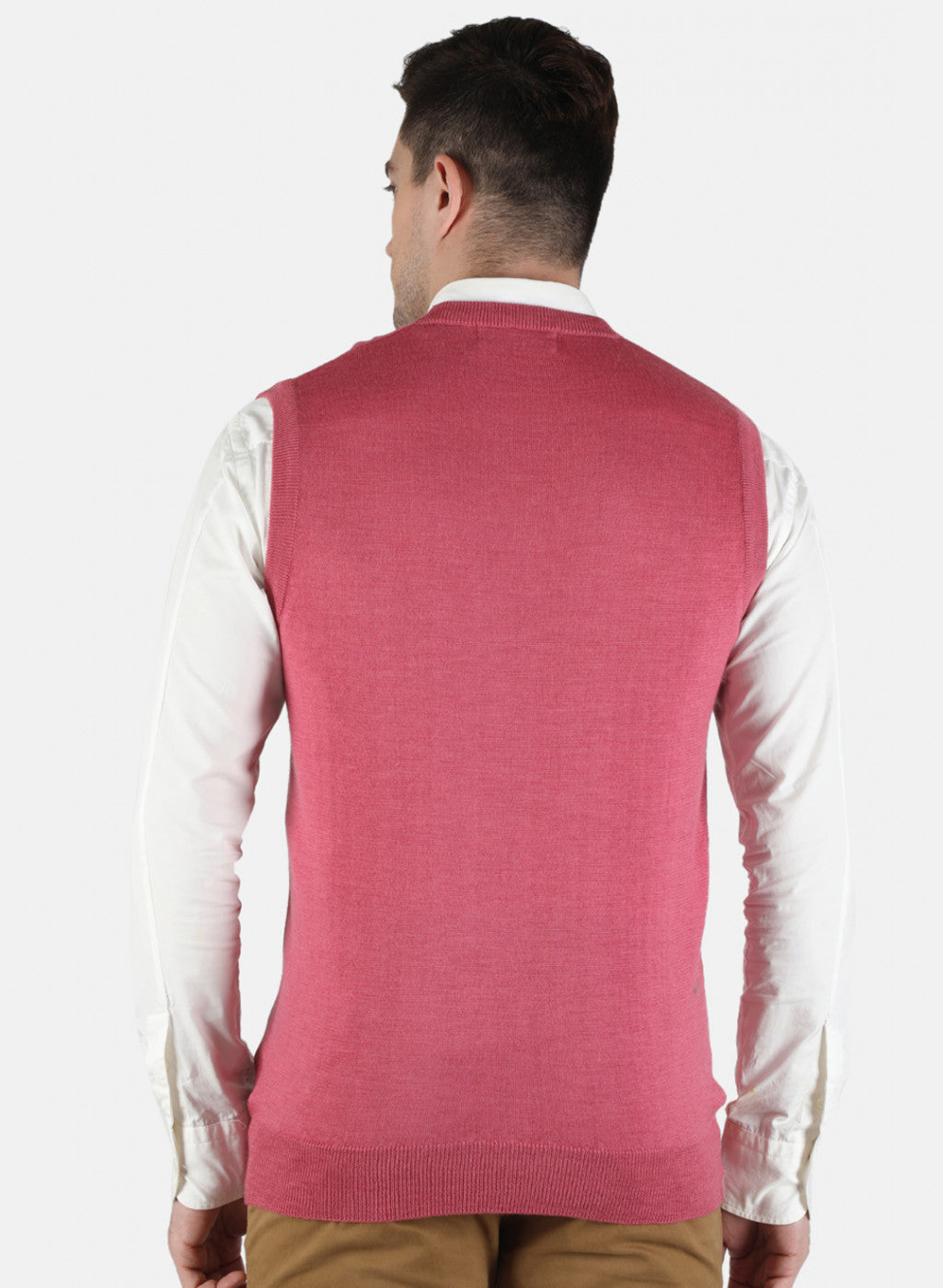 Men Pink Solid Sweater