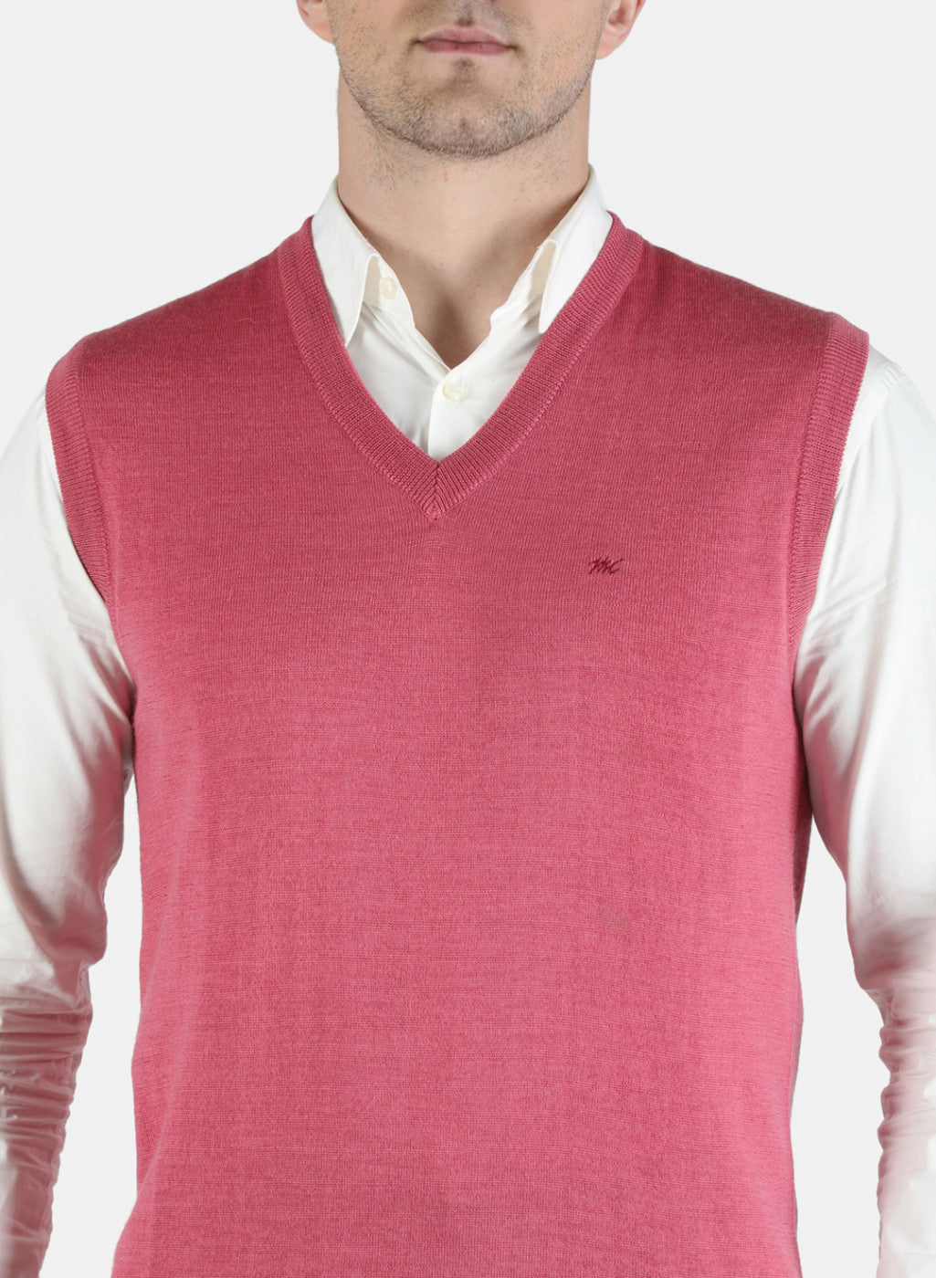 Men Pink Solid Sweater