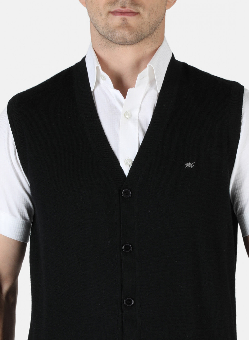 Men Black Solid Cardigan