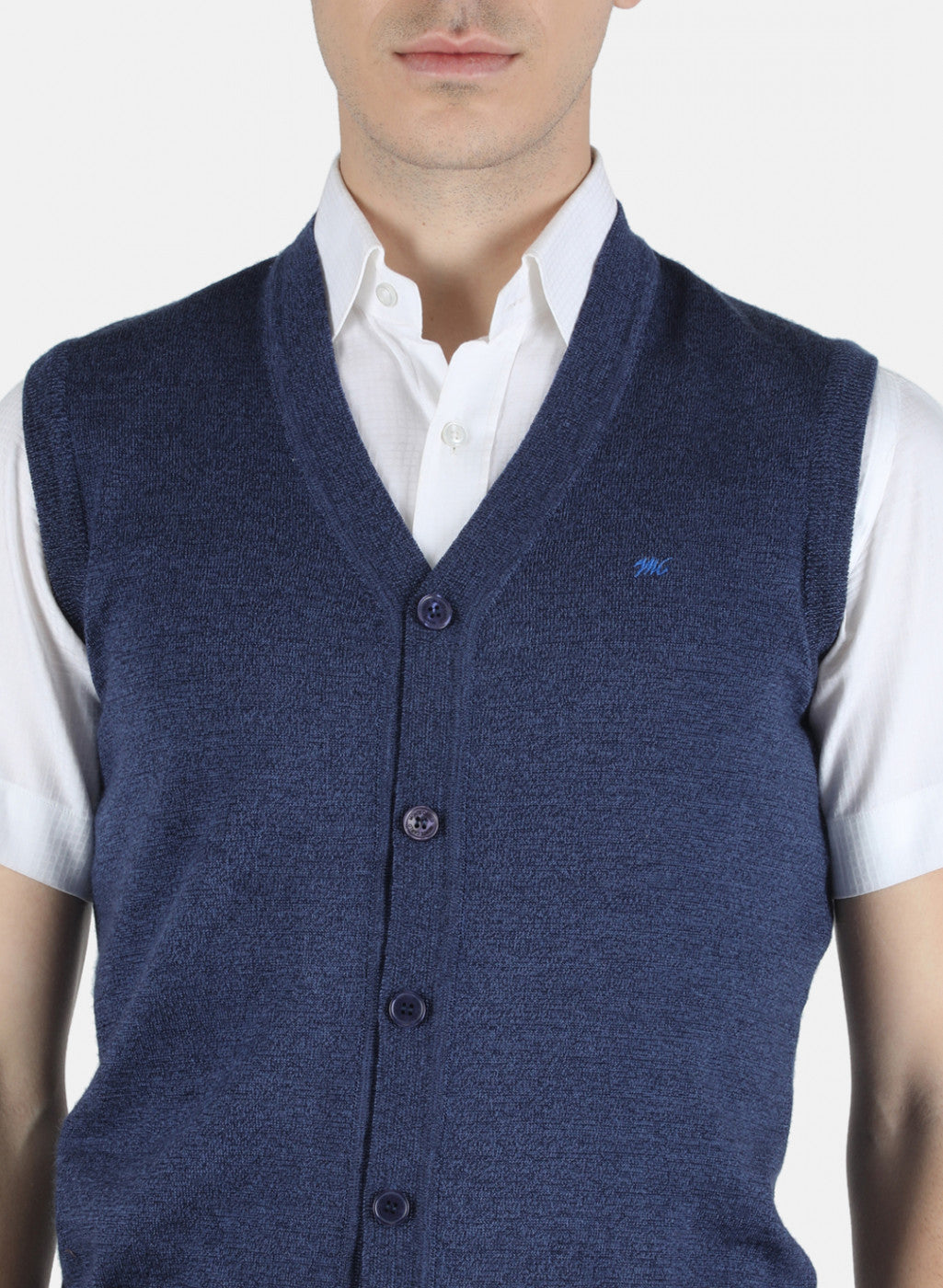 Men Blue Solid Cardigan