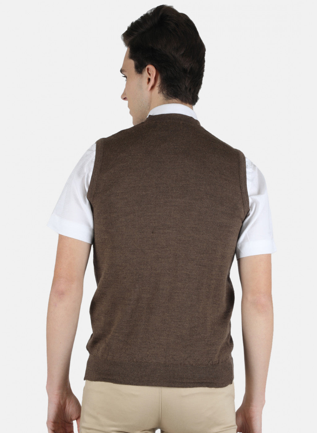 Men Brown Solid Cardigan