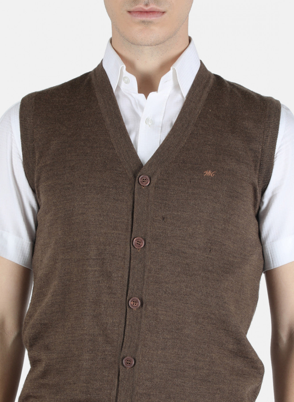 Men Brown Solid Cardigan