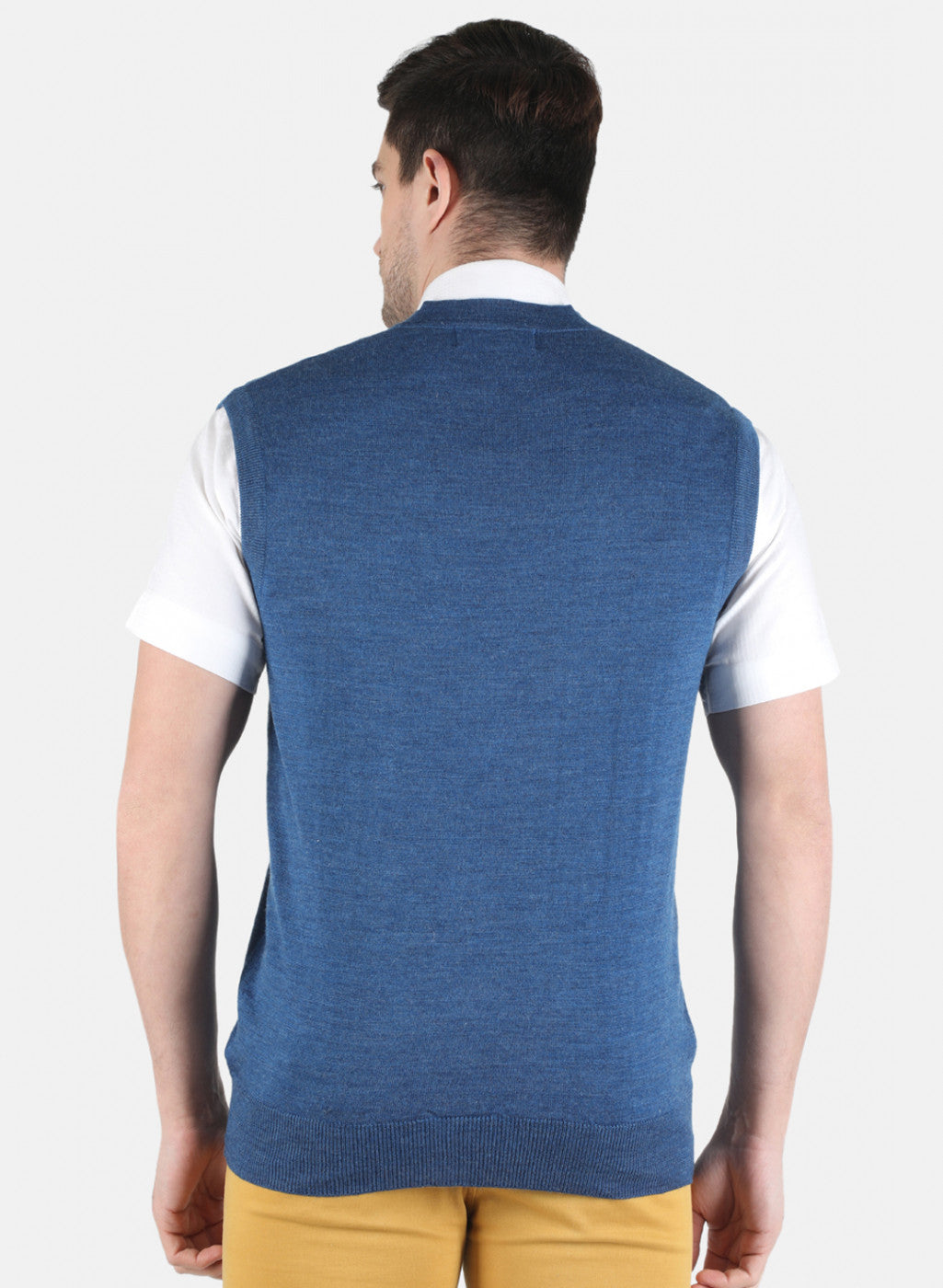 Men Blue Solid Cardigan