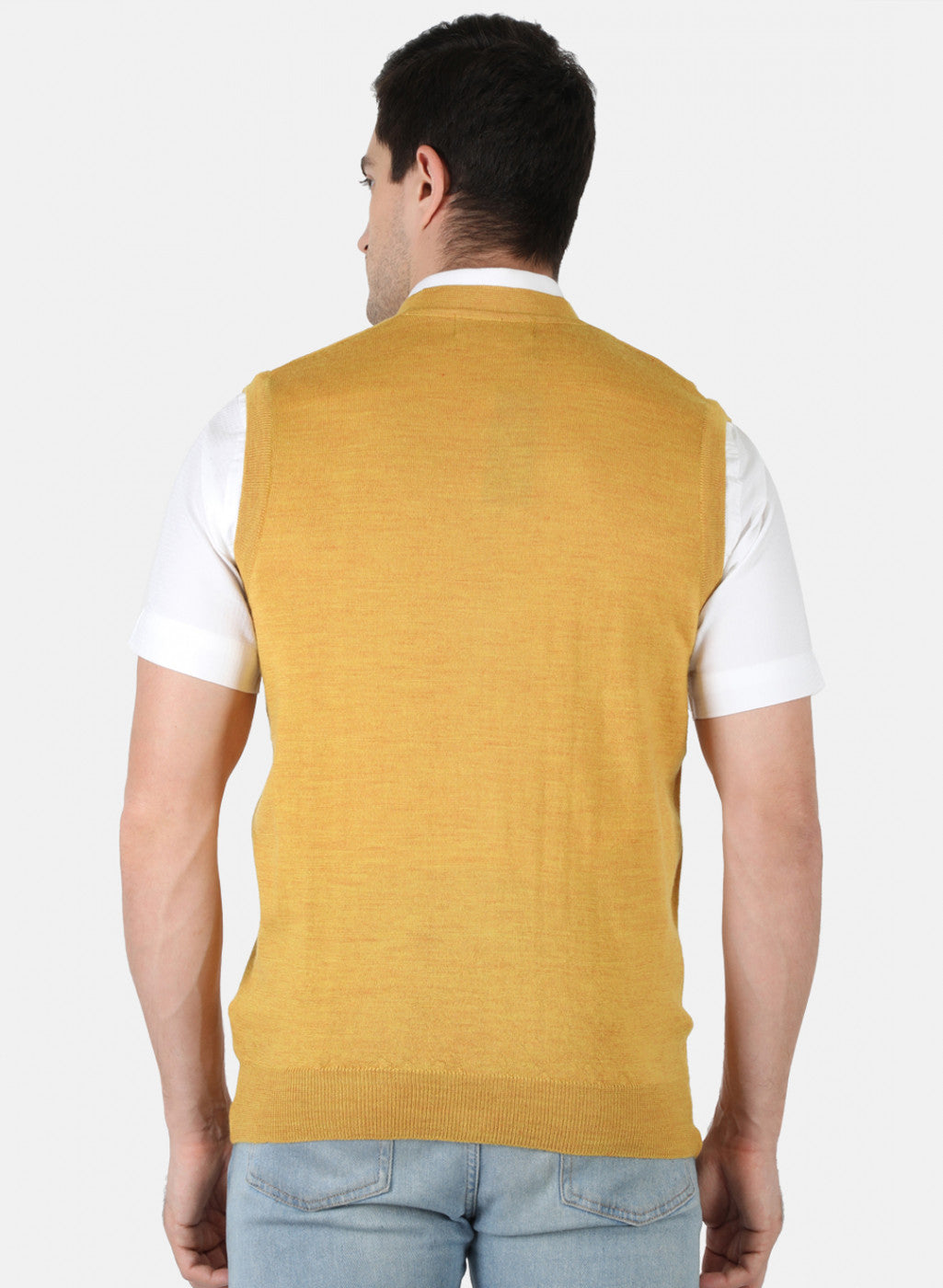 Men Yellow Solid Cardigan