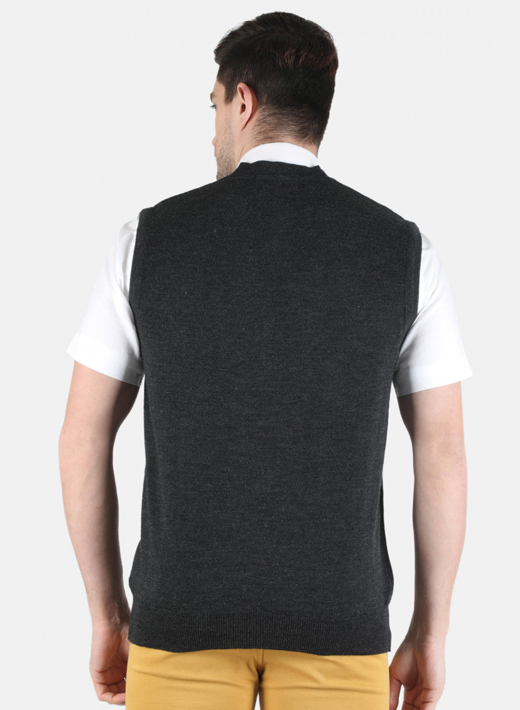 Men Grey Solid Cardigan