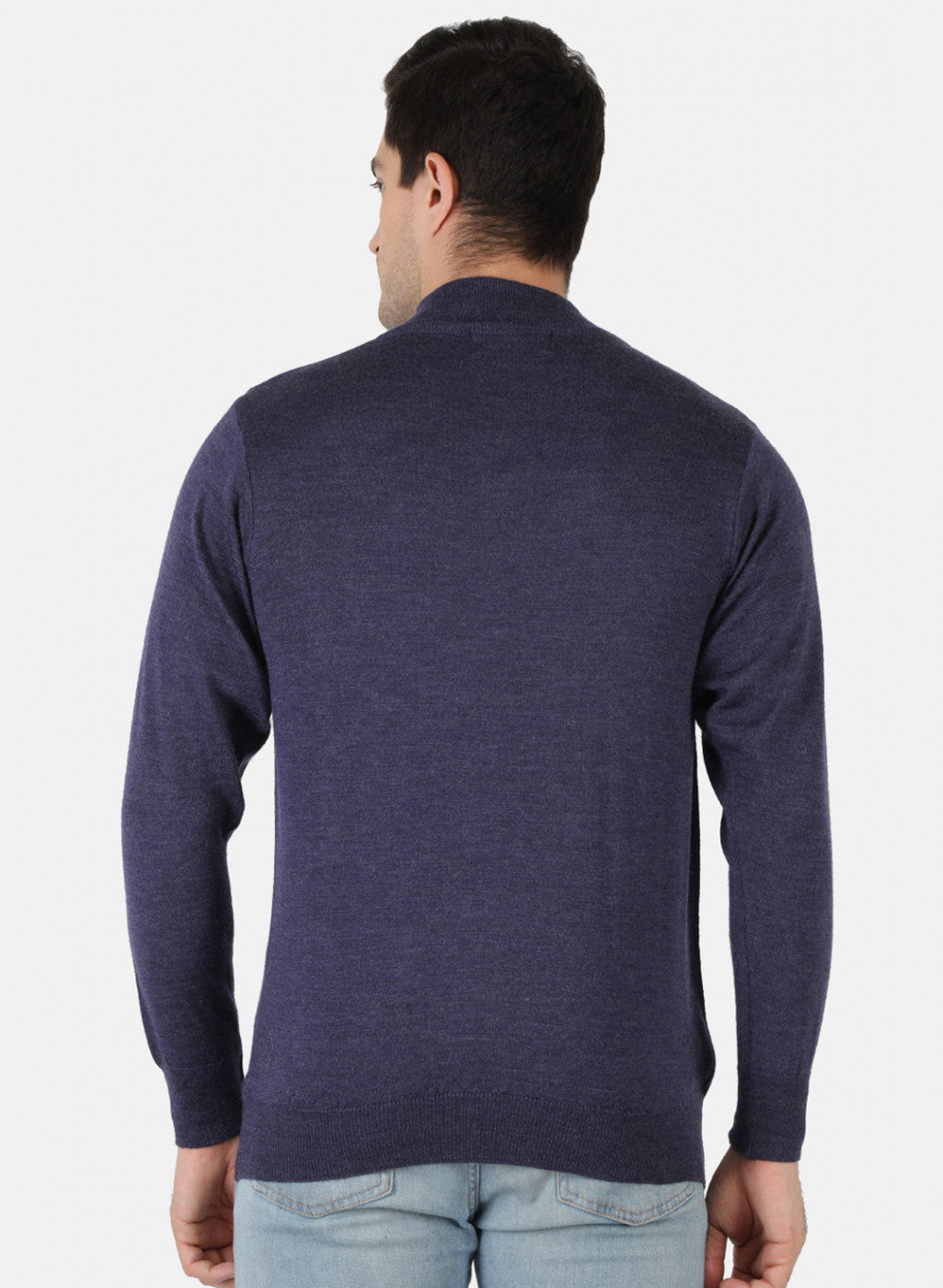 Men Purple Solid Pullover