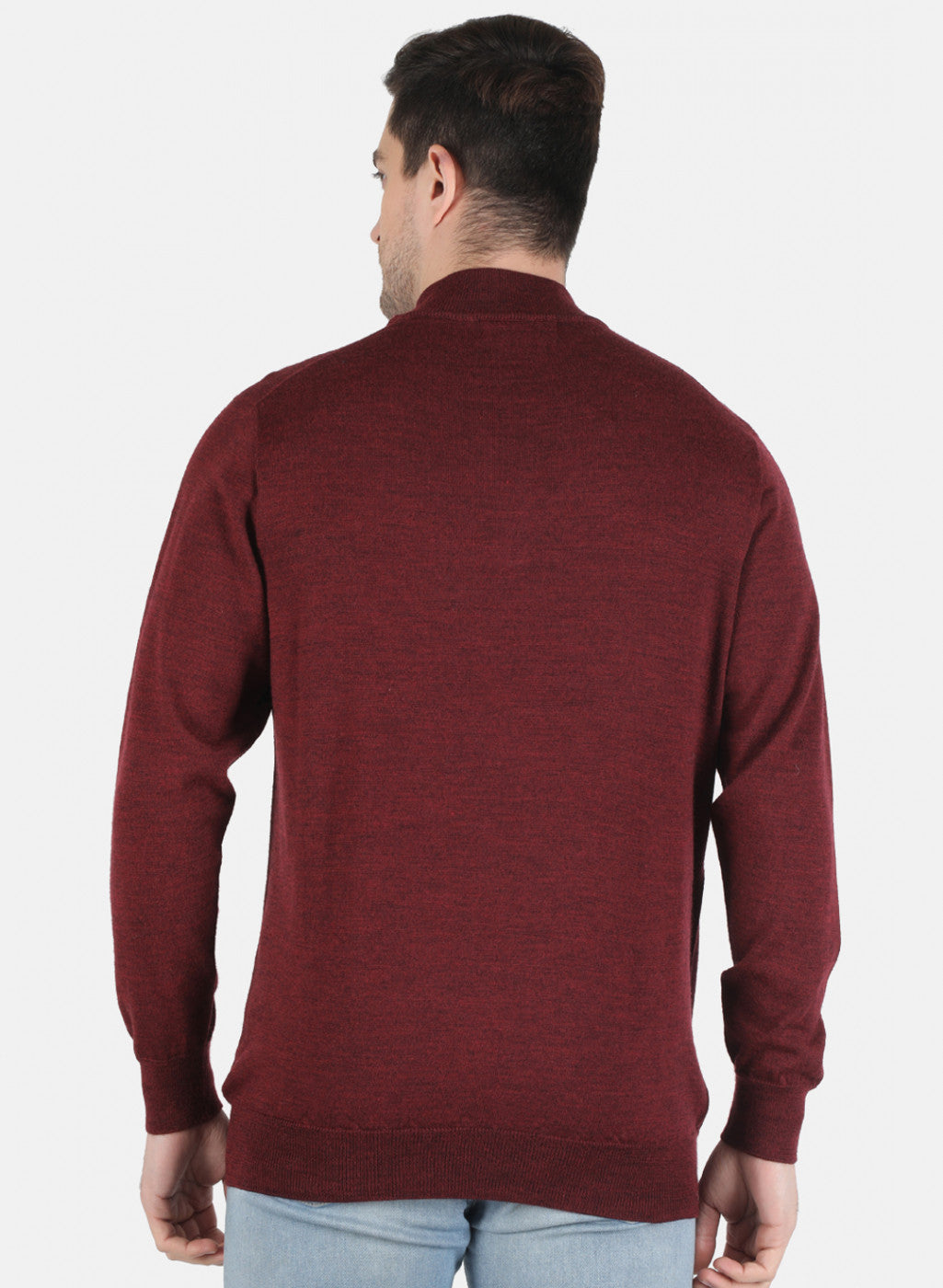 Men Maroon Solid Pullover