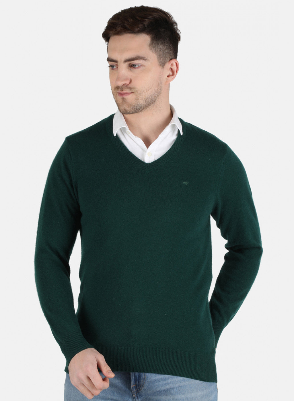 Men Green Solid Pullover