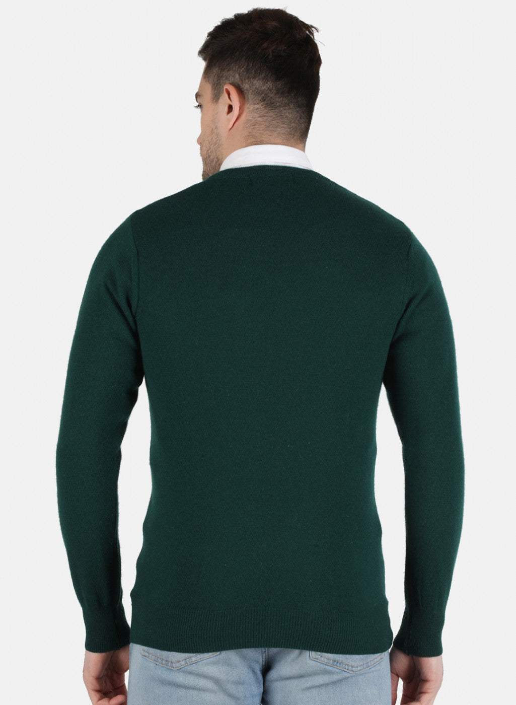 Men Green Solid Pullover