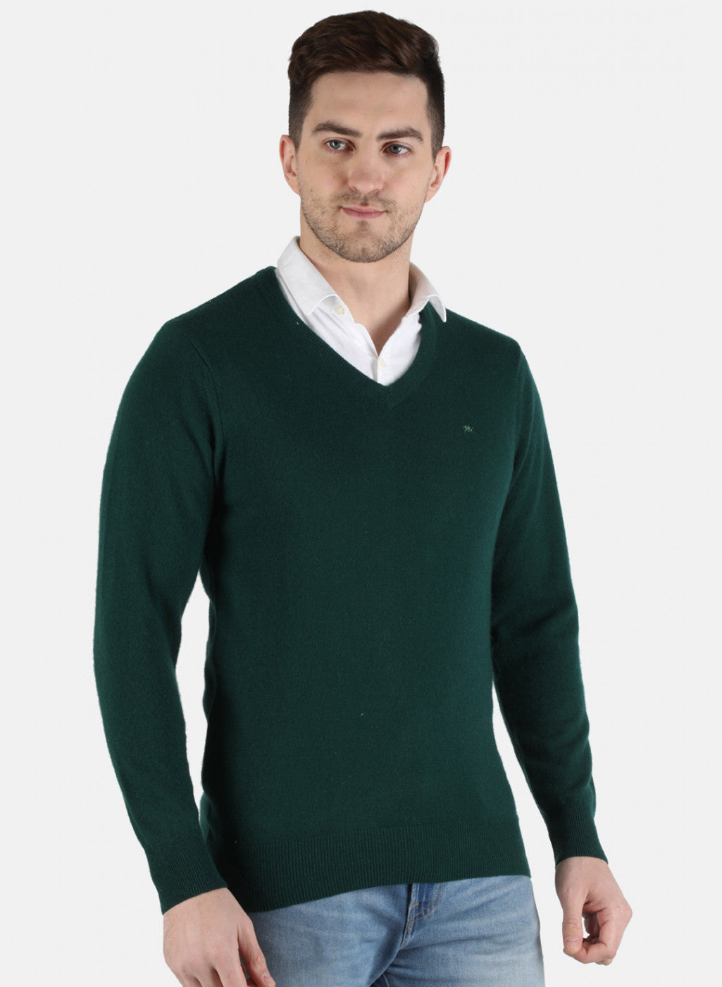 Men Green Solid Pullover