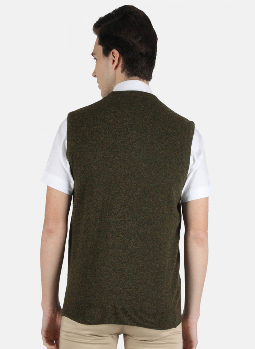 Men Olive Solid Sweater