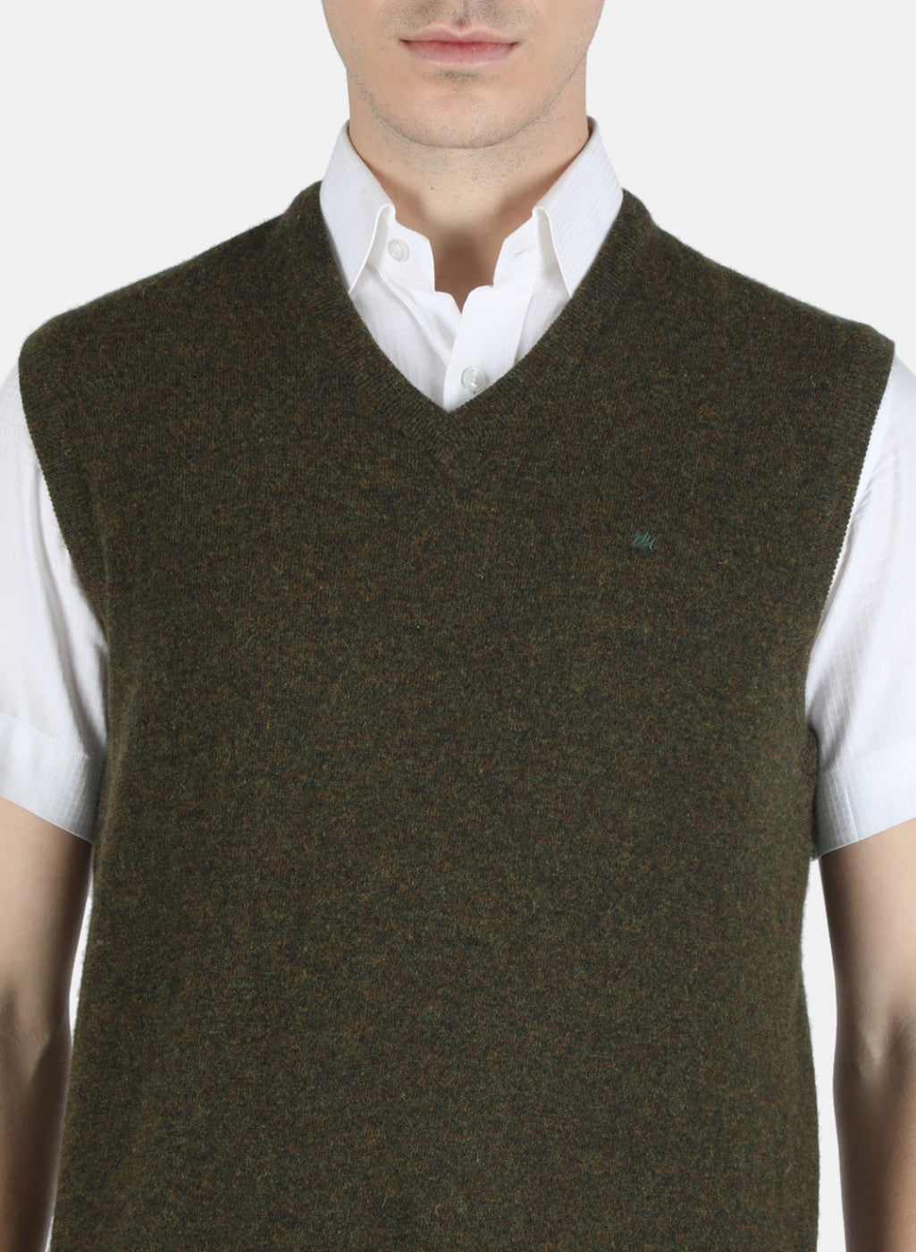 Men Olive Solid Sweater