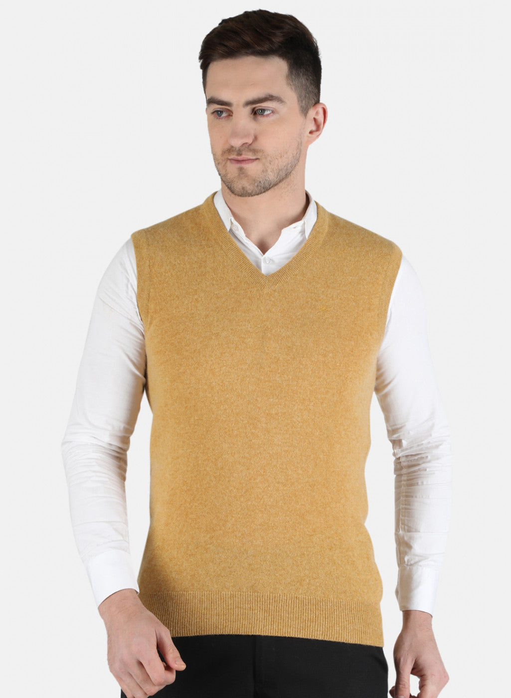 Men Yellow Solid Sweater