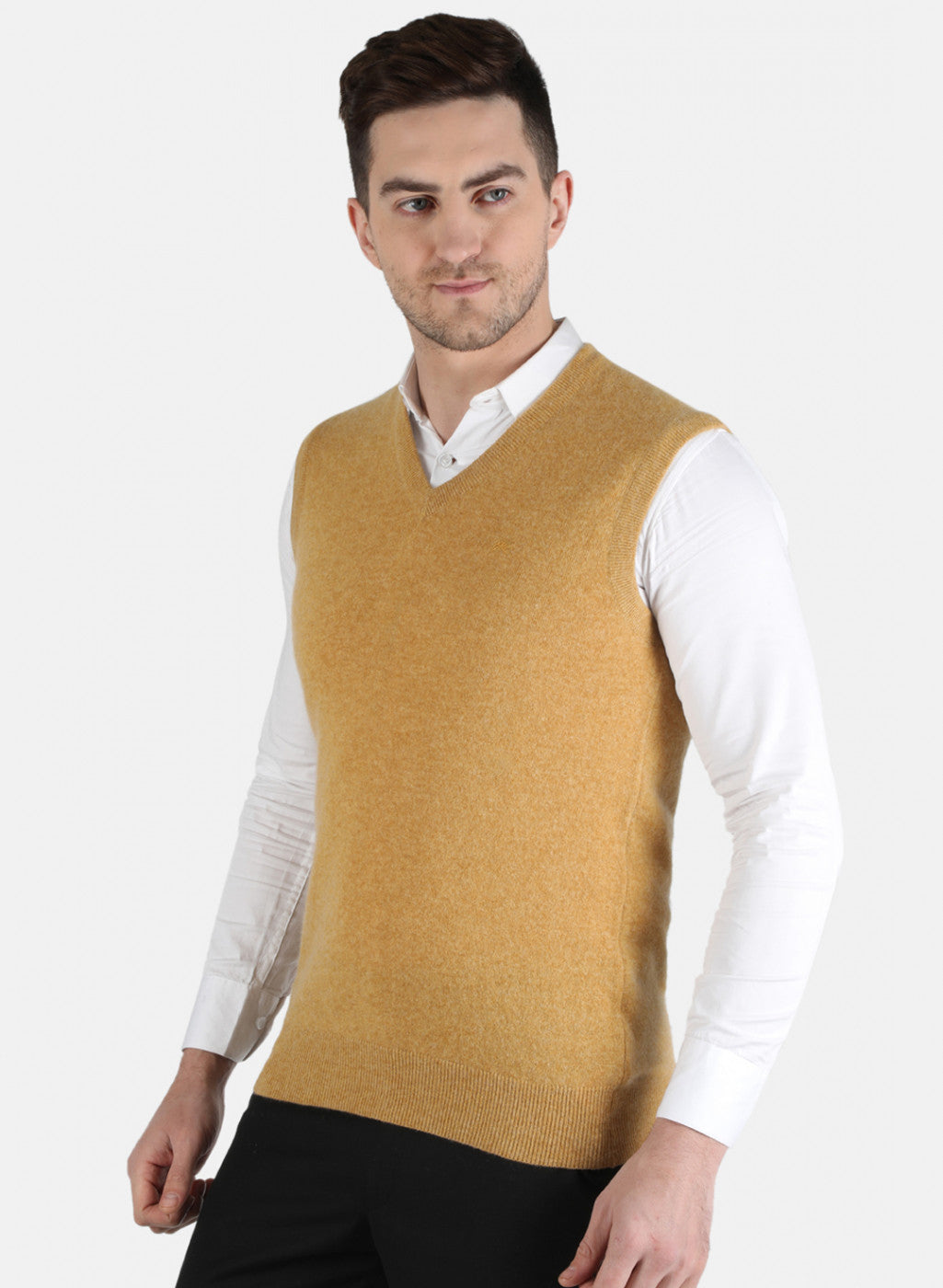 Men Yellow Solid Sweater