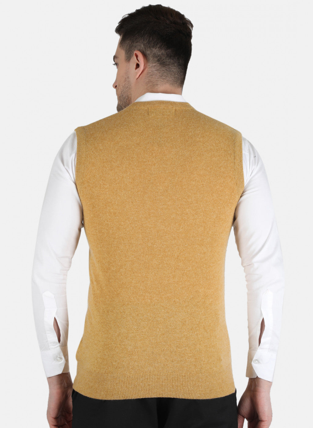 Men Yellow Solid Sweater