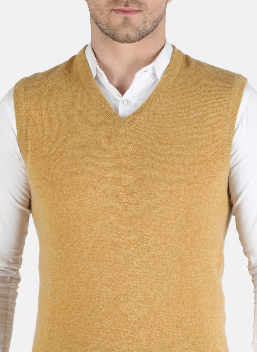 Men Yellow Solid Sweater