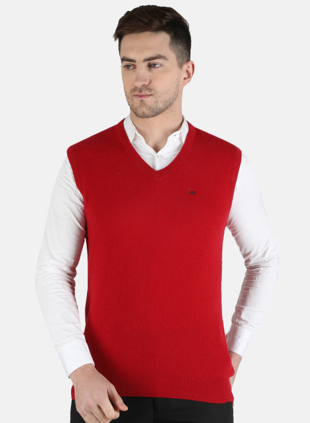 Men Maroon Solid Sweater