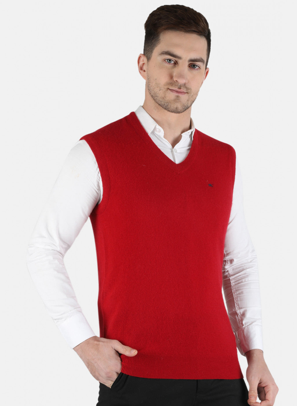 Men Maroon Solid Sweater