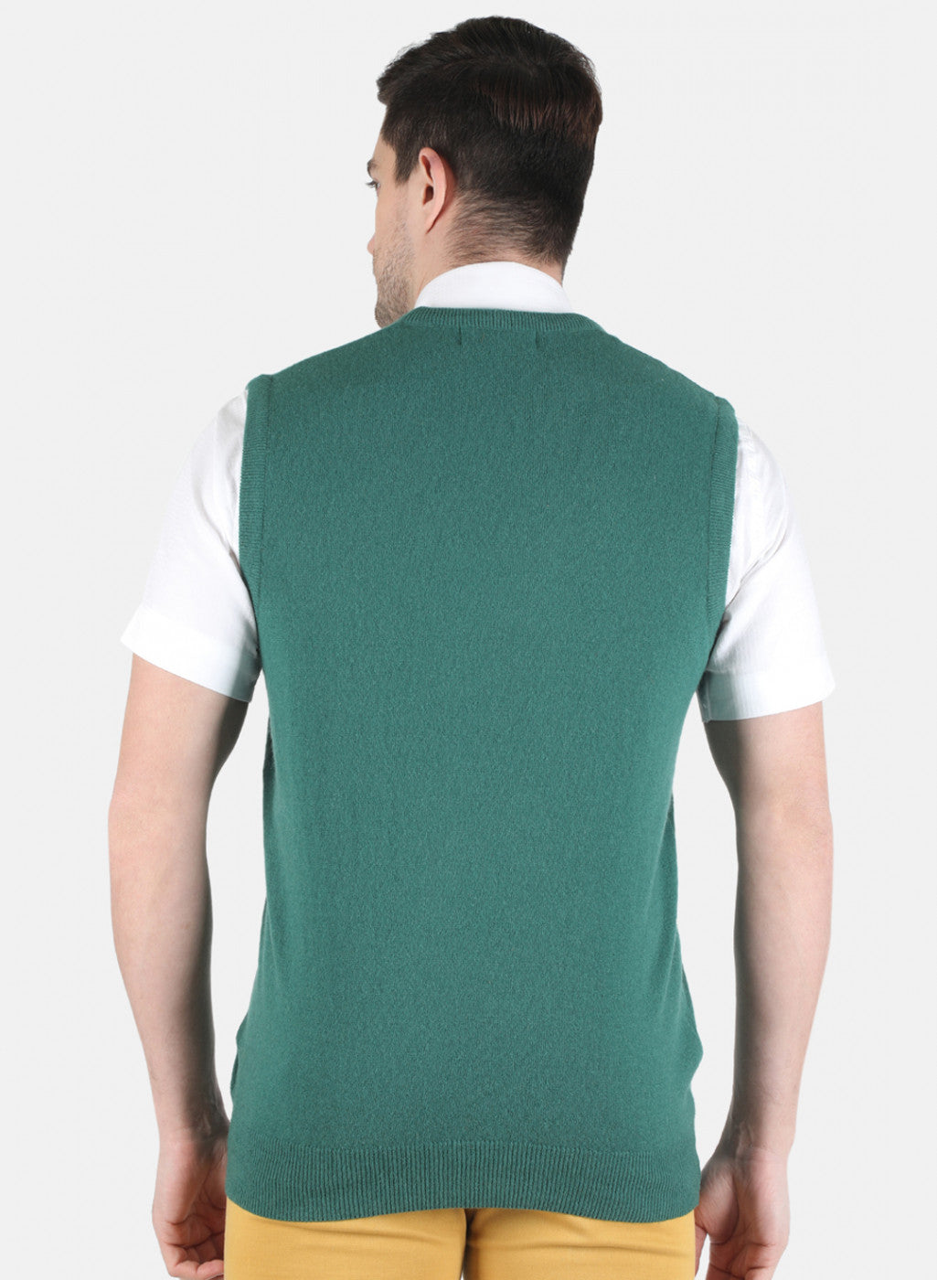 Men Green Solid Sweater