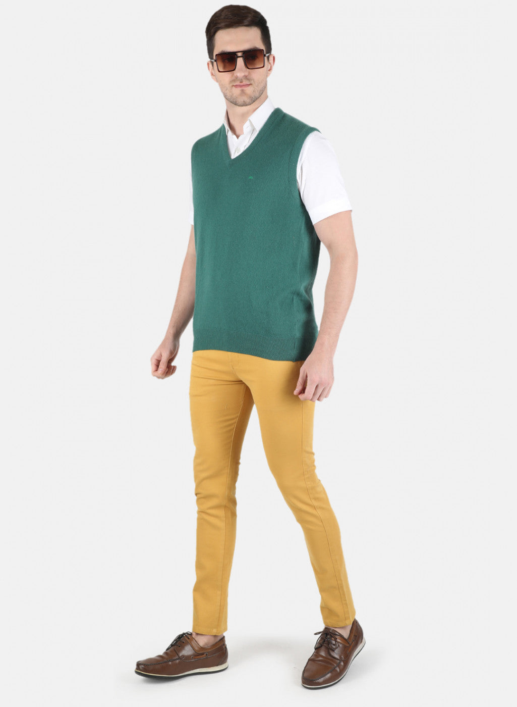 Men Green Solid Sweater