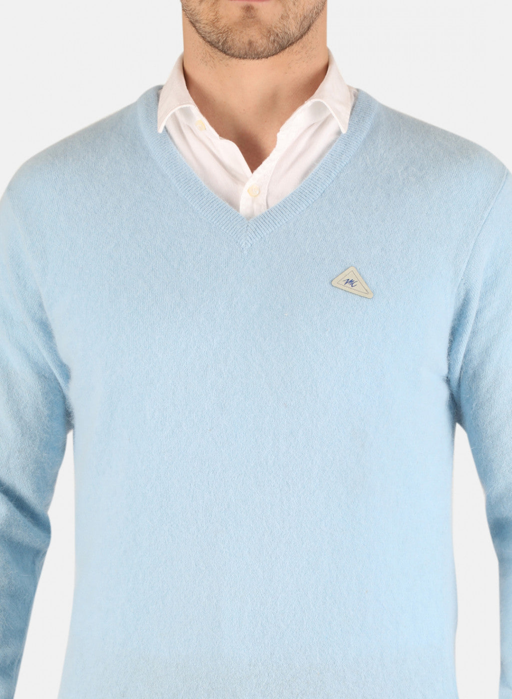 Men Blue Solid Pullover