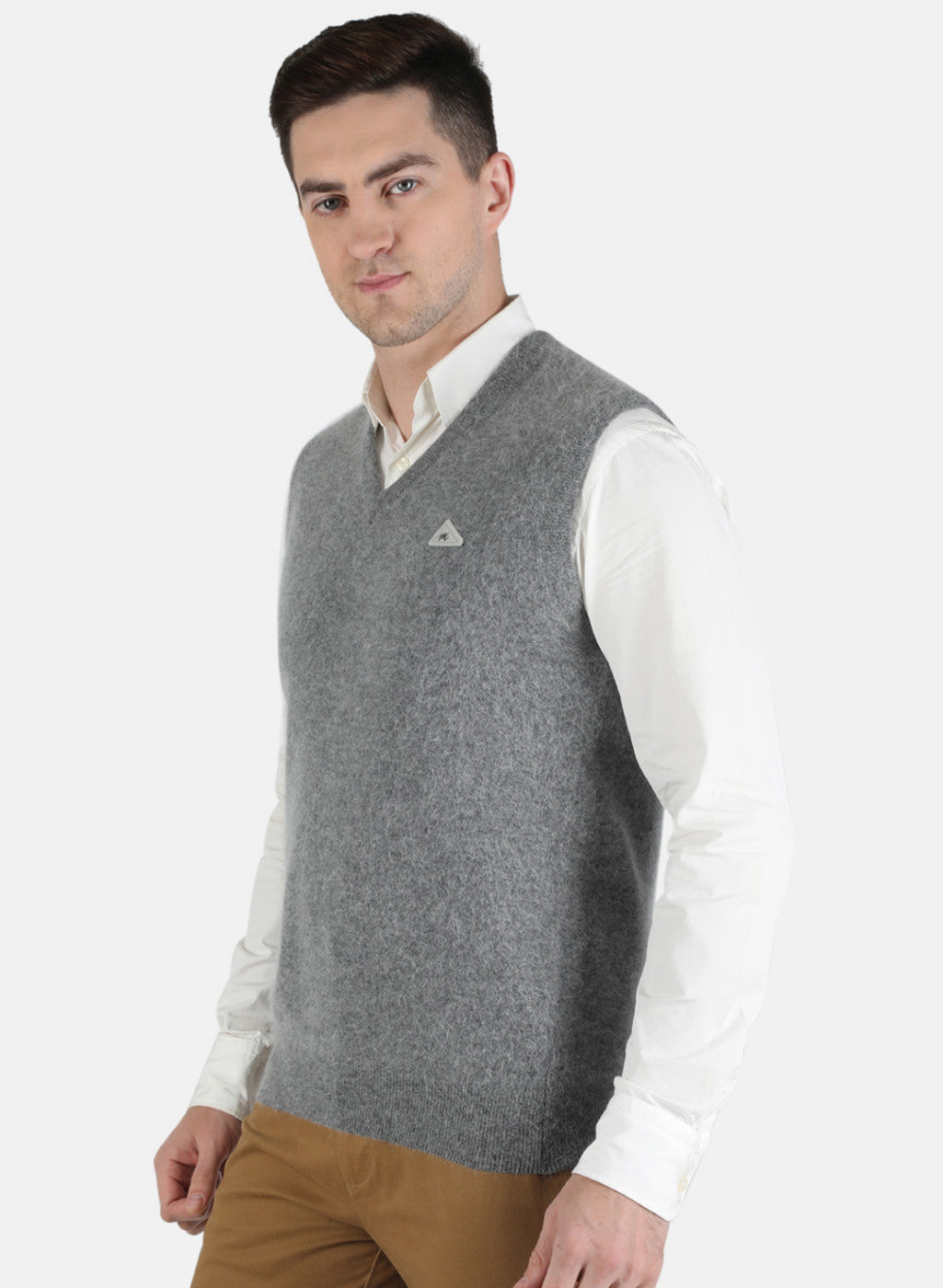 Men Grey Solid Sweater