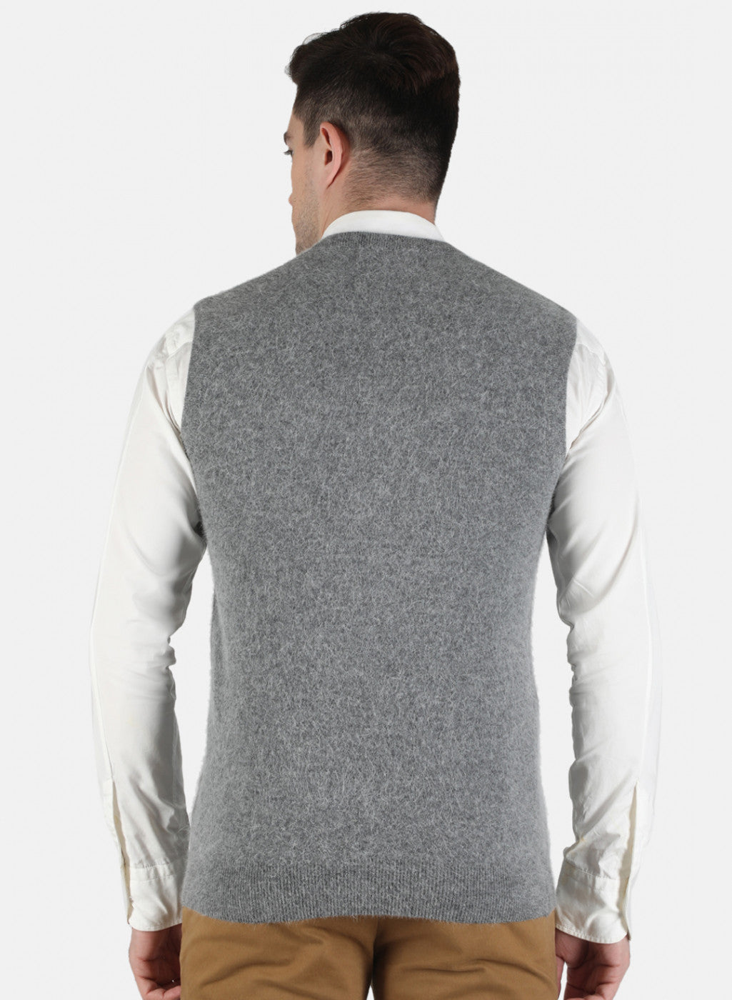 Men Grey Solid Sweater