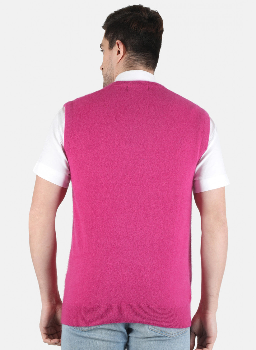 Men Pink Solid Sweater