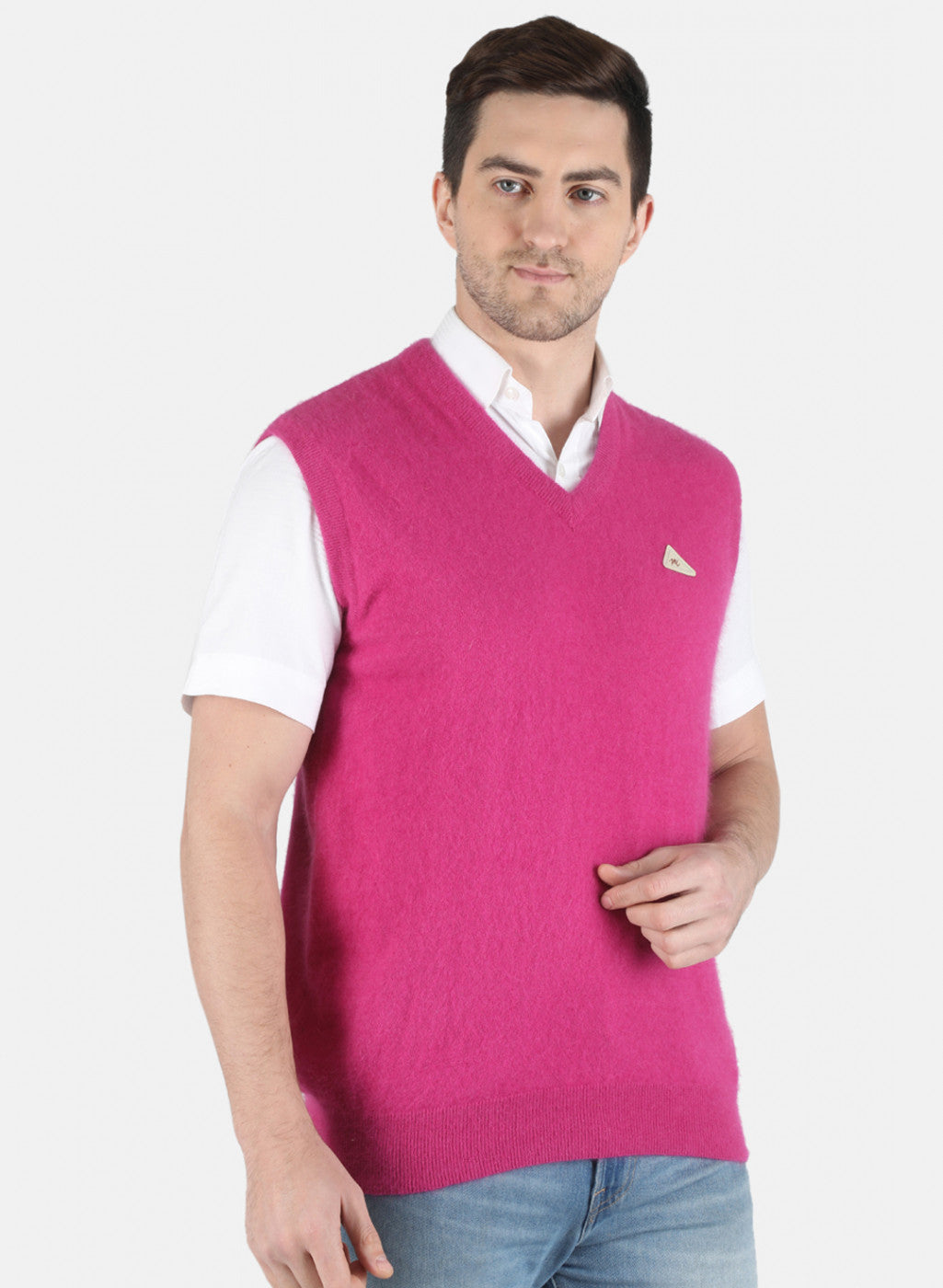 Men Pink Solid Sweater