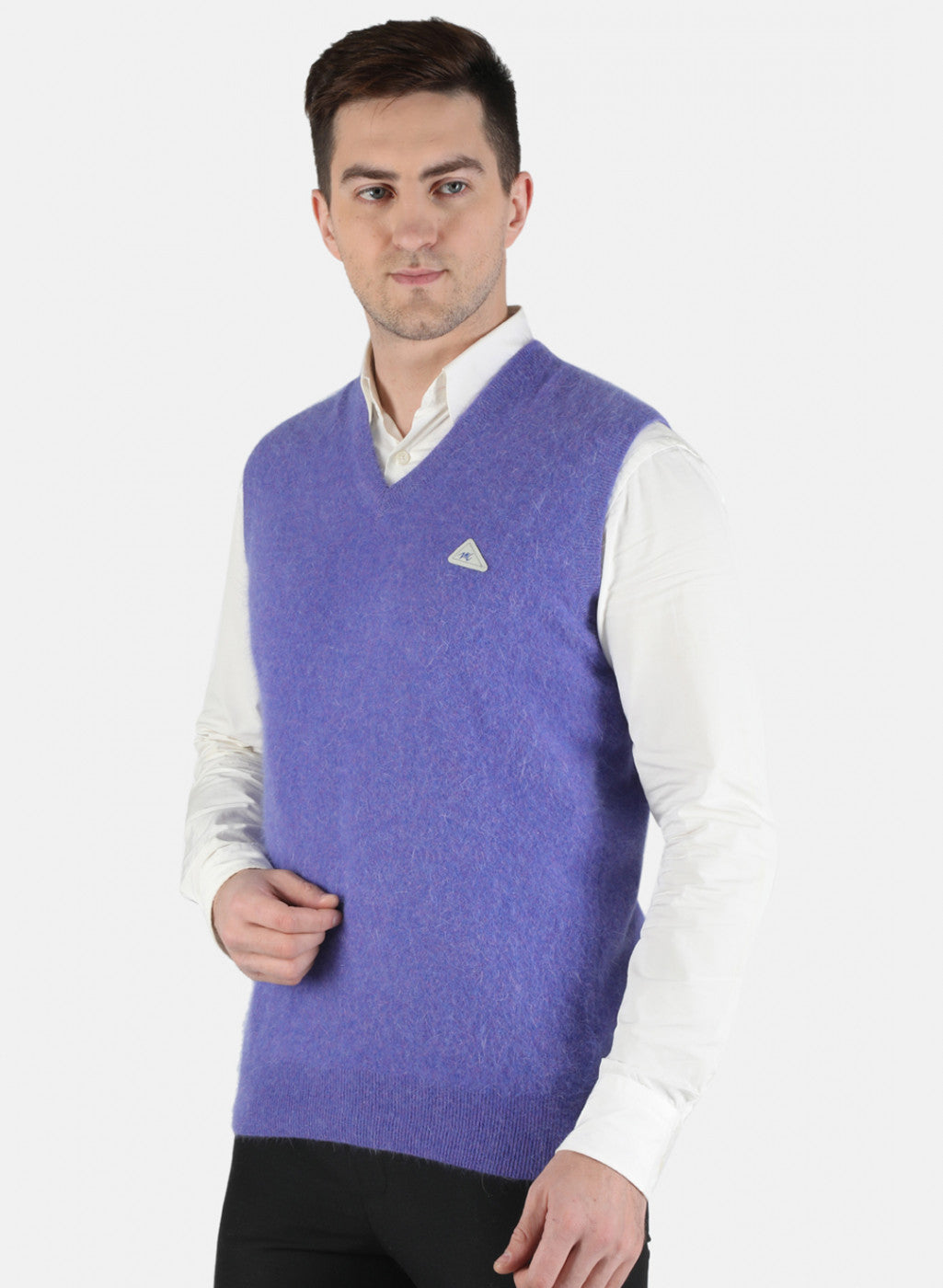 Men Purple Solid Sweater