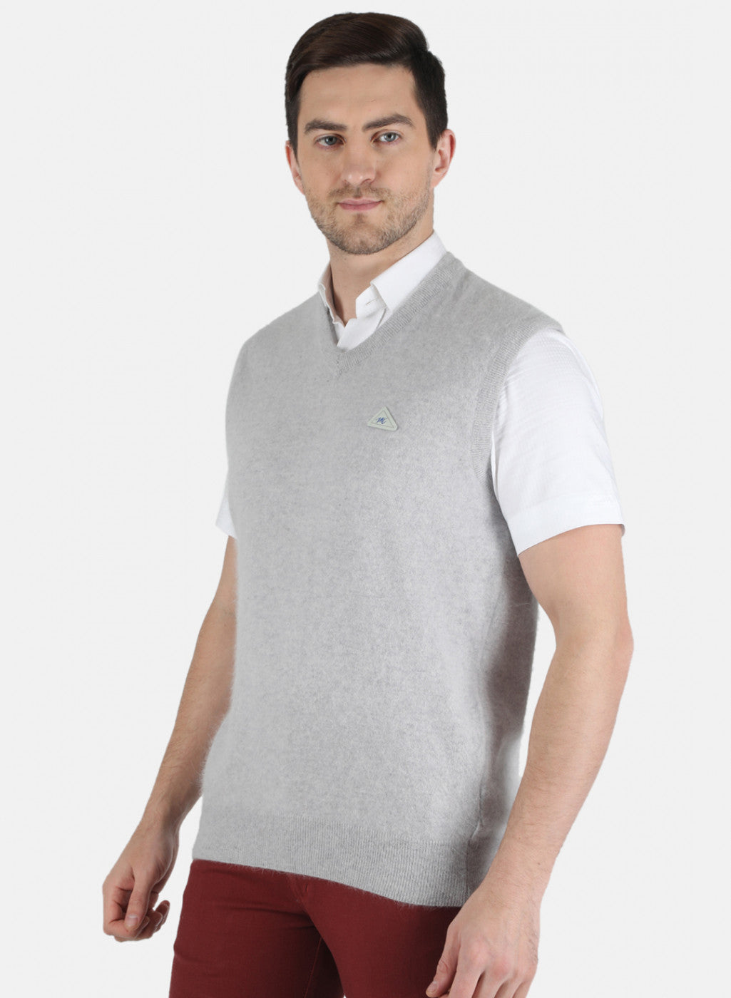 Men Grey Solid Sweater