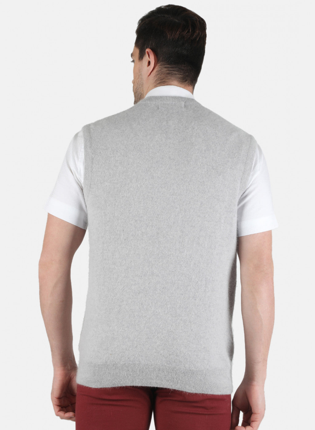 Men Grey Solid Sweater