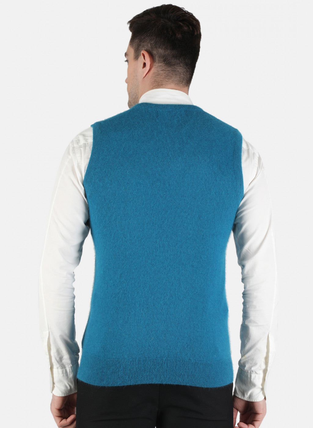 Men Blue Solid Sweater