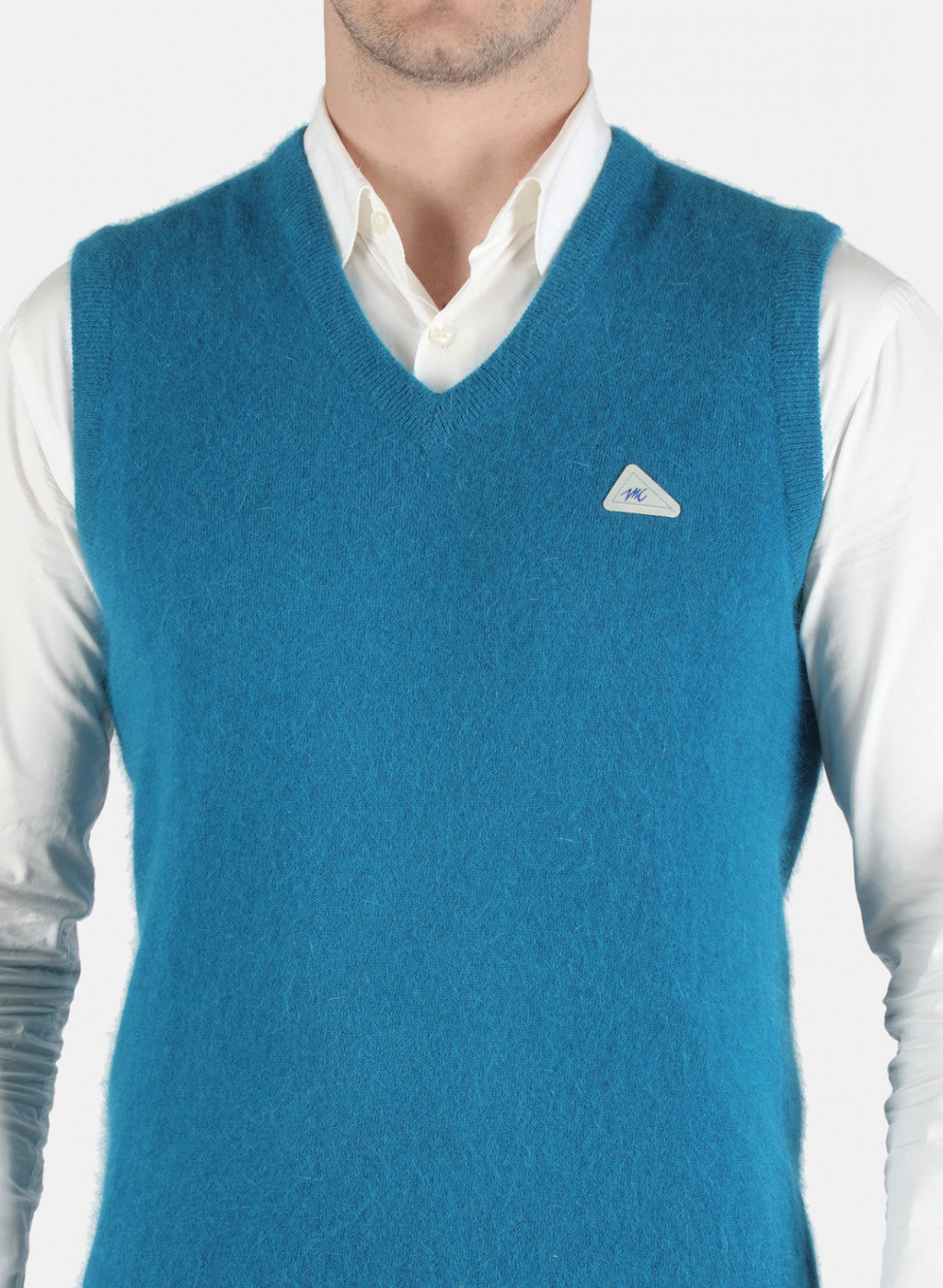 Men Blue Solid Sweater