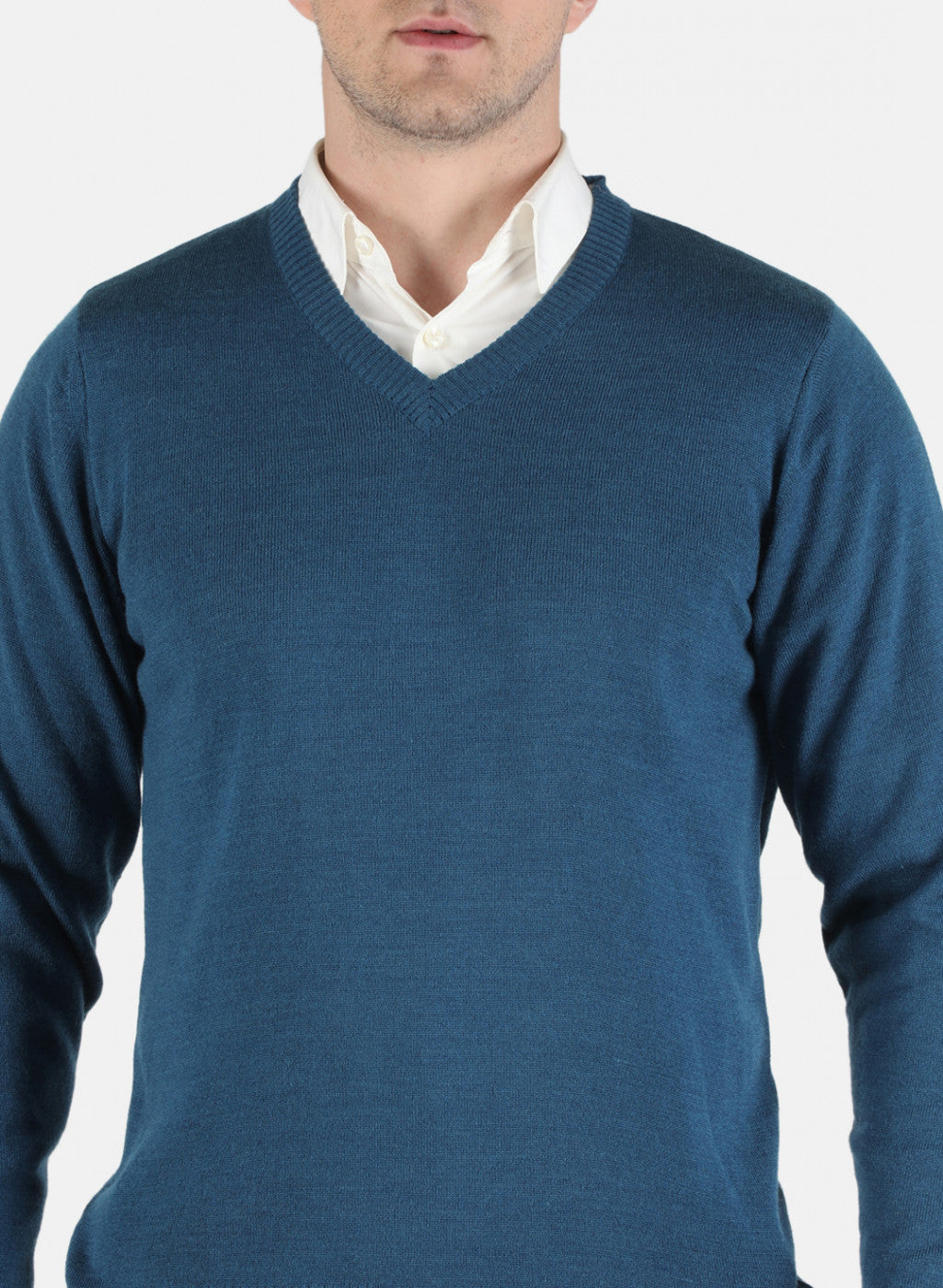 Men Blue Solid Pullover