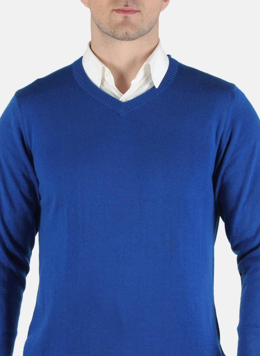 Men Blue Solid Pullover