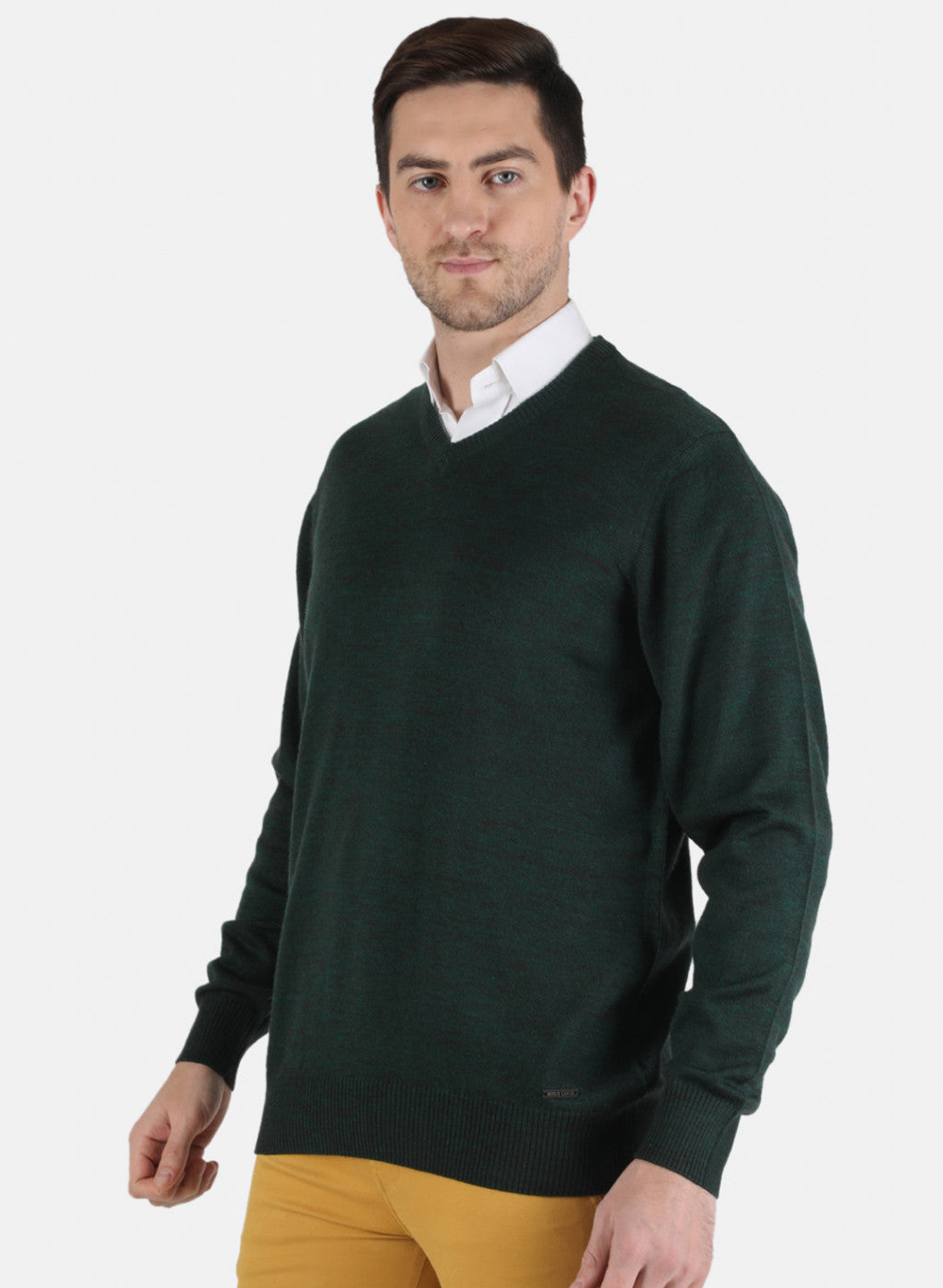 Men Green Solid Pullover