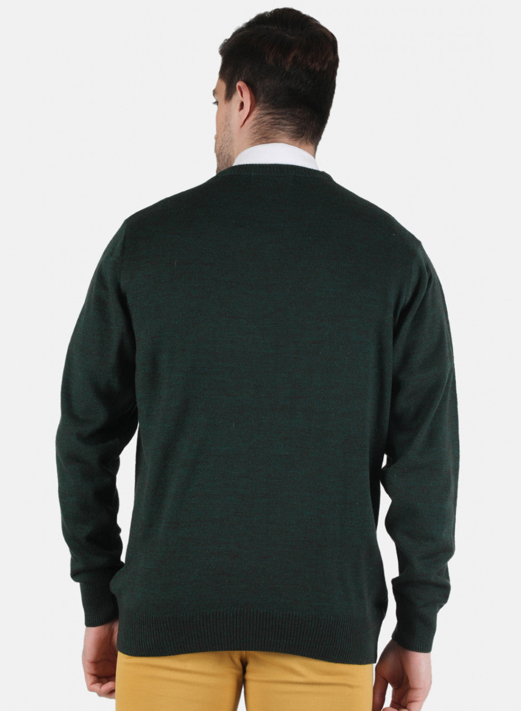 Men Green Solid Pullover