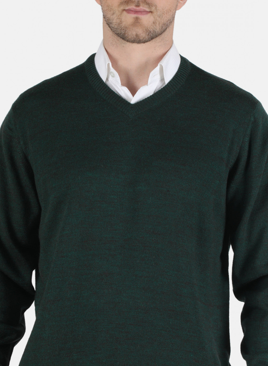 Men Green Solid Pullover