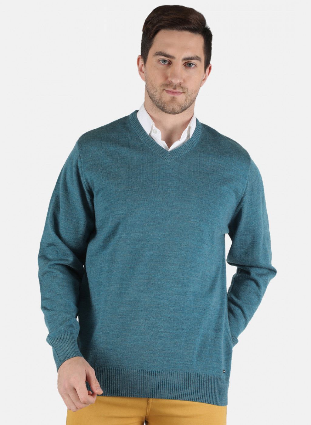 Men Blue Solid Pullover