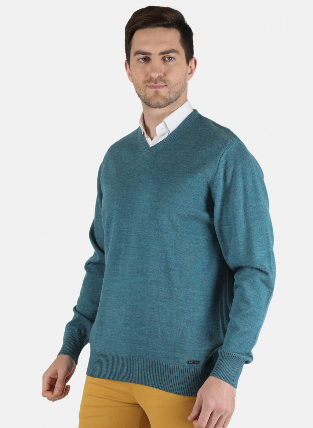 Men Blue Solid Pullover