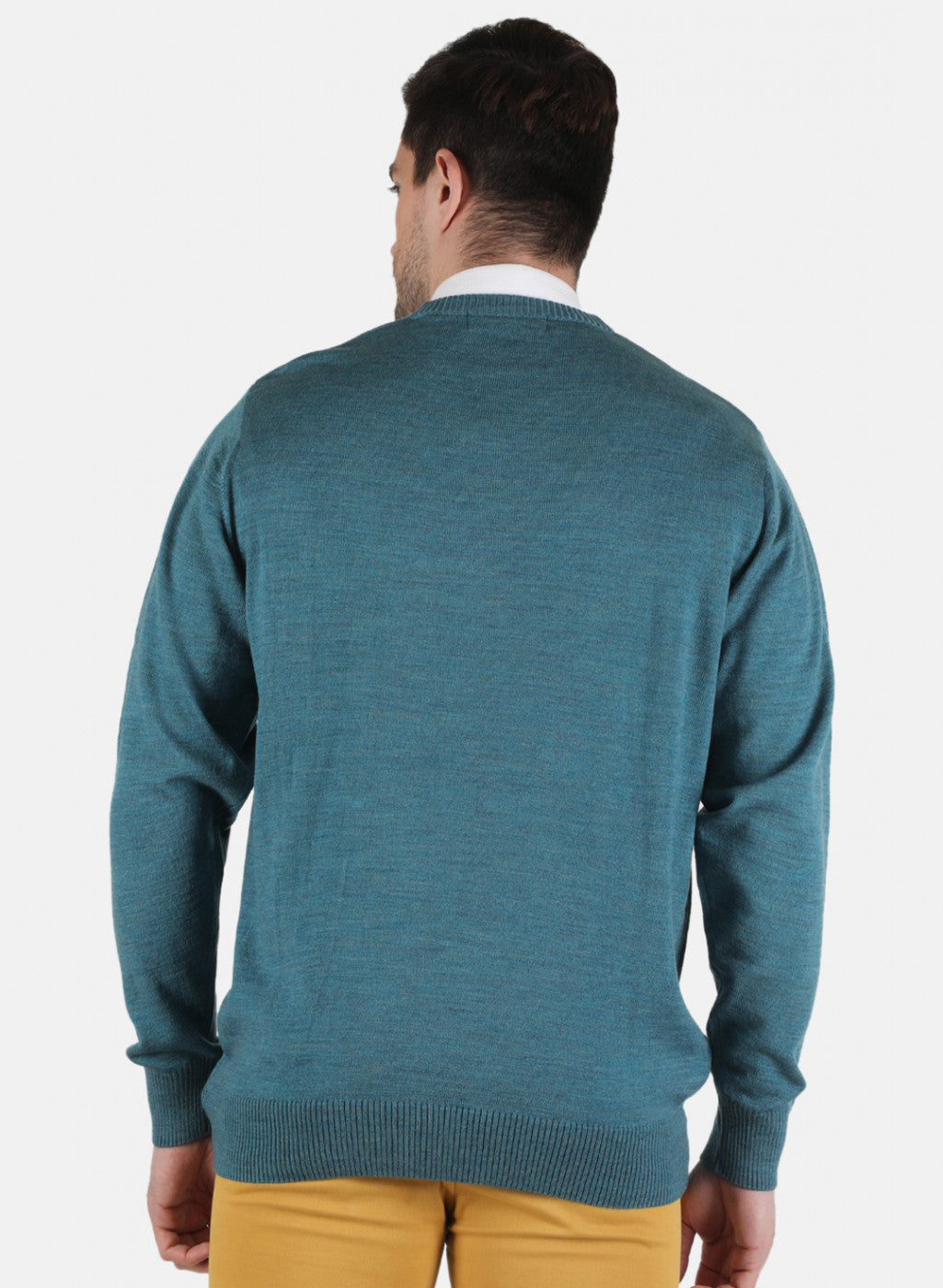 Men Blue Solid Pullover